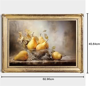 Amazon.co.jp: ヴィンテージ梨絵イエローフルーツポスタープリント